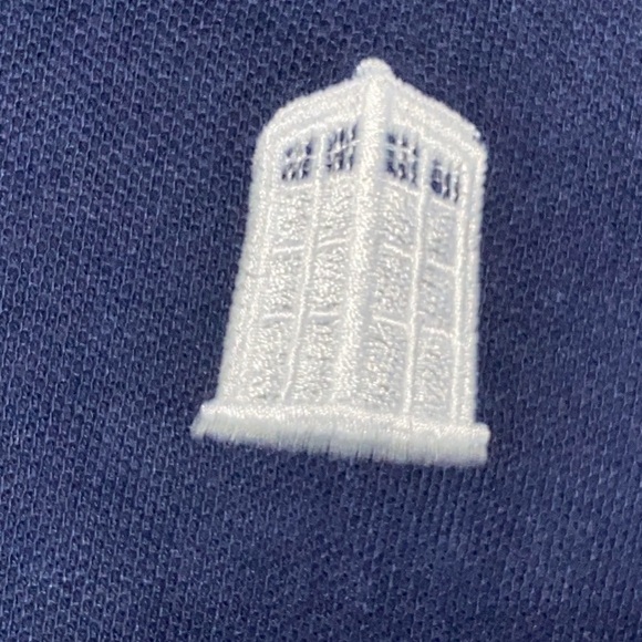 NWT Ripple Junction BBC DOCTOR WHO SIZE MEDIUM NAVY Blue Polo Shirt Casual Knit - Picture 6 of 13